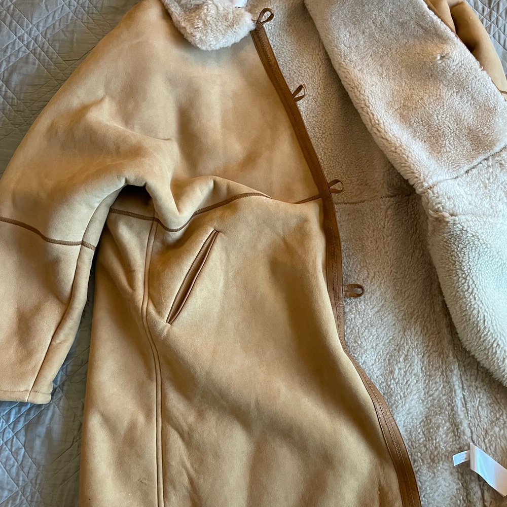 Madewell Suede Oversized Long Jacket (Shearling Coat) Size M NWD $950 NT638 - Picture 16 of 16